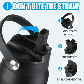 OLDLEY kids Water Bottle - 18oz Insulated Stainless Steel - Wide Straw Lid, Non Spill, Leakproof, Kids Water Bottle for School,Space Dinosaur