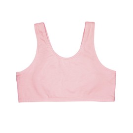 Fruit of the Loom girls Cotton Built-up Stretch Sports training bras, Heather Grey/Bittersweet Pink/White, 38 US