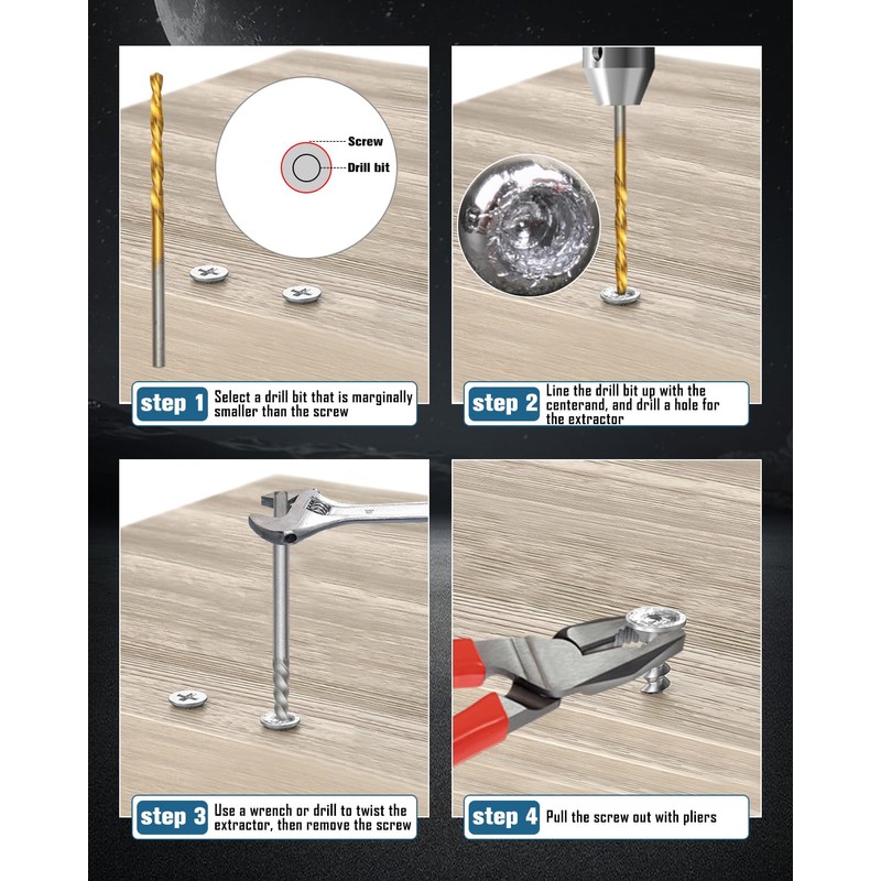 10pc Screw Extractor and Left Hand Drill Bits Set