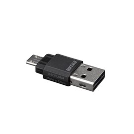 BUFFALO BSCRUM04BK MicroSD Dedicated Card Reader/Writer for Smartphones, Tablets, and PCs, Black