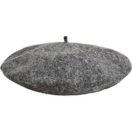 HAJRA® Adult Wool Beret Hat French Style Beret Hat Plain Classic Color Beret Hat, Unisex Soft Warm Outdoor Vintage Artist Hat Beanie Unisex Hat (Light Charcoal)