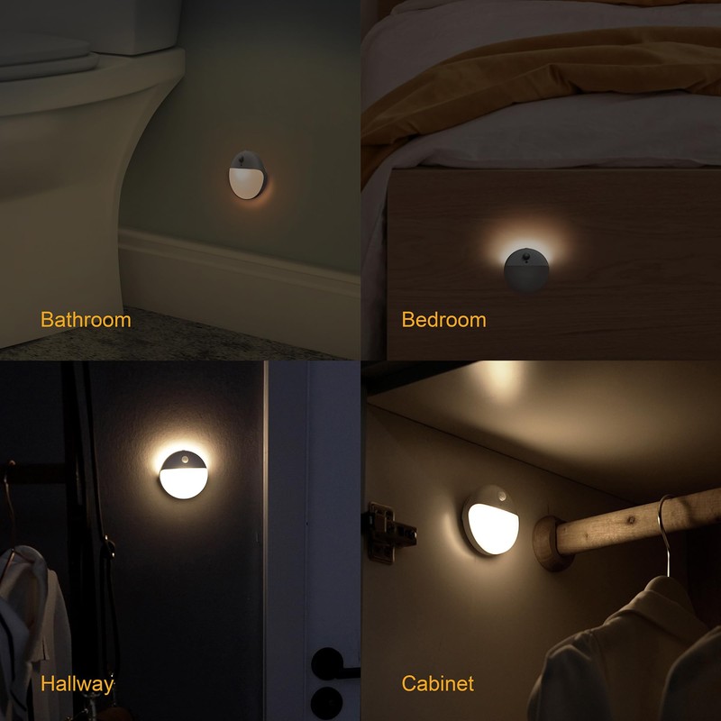 YUNLEX 6 Pack Stair Lights Indoor, 2.6" Small Stick on
