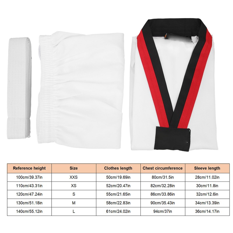Kids Taekwondo Uniform with Belt Polyester and Cotton Breathable Soft