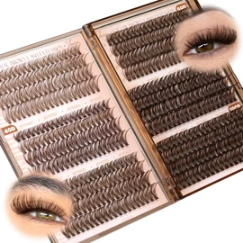 JIMIRE Brown Lash Clusters 476Pcs Volume Cluster Eyelash Extensions Mink D Curl Eyelash Clusters 6 Styles Mix Individual Cluster Lashes for Beginners Friendly Easy to Use(30+40+50+60+80+100D,12-18MM)