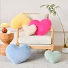 XVTRU Soft Heart Shaped Pillows, Cute Dusty Blue Heart Decorative
