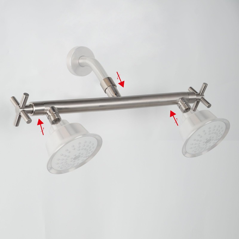 HAOXIN Shower Head Manifold with Double Outlet and Shut Off