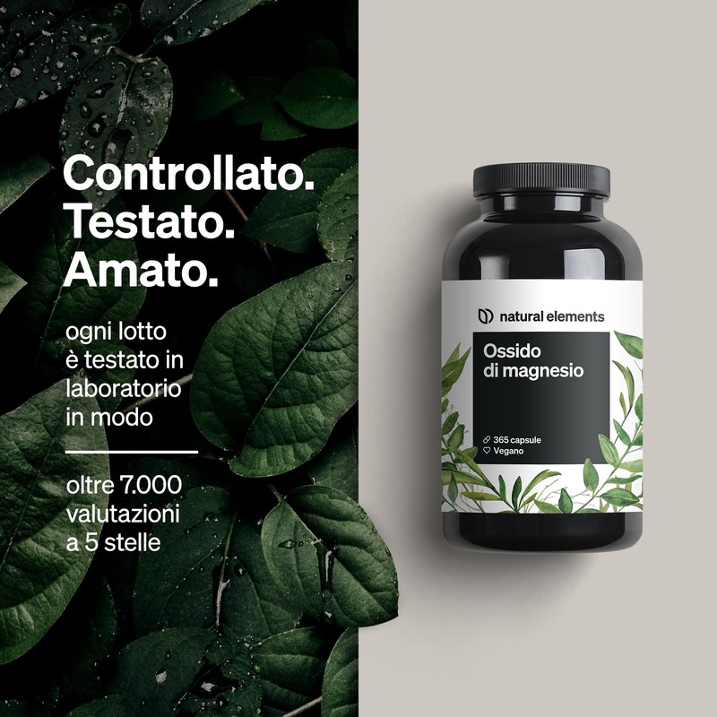 natural elements Magnesio – 365 capsule – 667 mg di