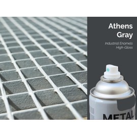 METAL-CLAD Paints For Industry Industrial Enamel, Aerosol Spray Paint - Steel Metal Iron Machinery - 1 Can (Athens Gray) 8-S-7222