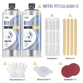 Metal Glue - 2 Part Epoxy Heavy Duty Welding Glue for Bonding and Repairing the Crack Leaking Stainless Steel, Ceramics, Plastic, Metallic Alloys - Super Liquid Metal Filler, Heat-Resistant - 3.5oz