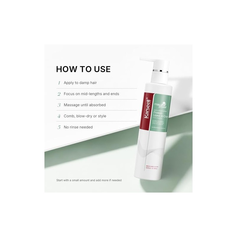 Karseell Repair Protein Cream Leave-In Conditioner Tratamiento Capilar para Cabello
