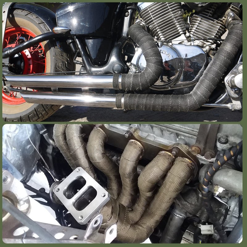 Titanium Exhaust Heat Tape Wrap, 2”x 50 Ft, Motorcycle Fiberglass