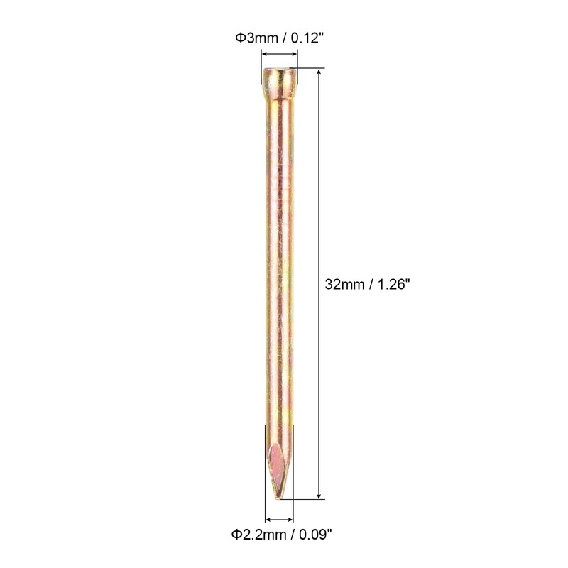 sourcing map Finishing Nails Hand-Drive Hardware Carbon Steel Nails 32mm