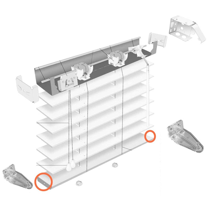 4pcs Hold Down Brackets with Screws Clear Color Bottom Rail