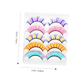 Baluue 5pairs Curly Colored Fake Eyelashes Extensions for Women Natural-looking Comfortable for Special Occasions Parties and