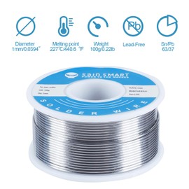 SainSmart 1mm Solder Wire 63/37 Tin/Lead Sn63Pb37 with Flux Rosin Core for Electrical Soldering (100g /0.22lbs)