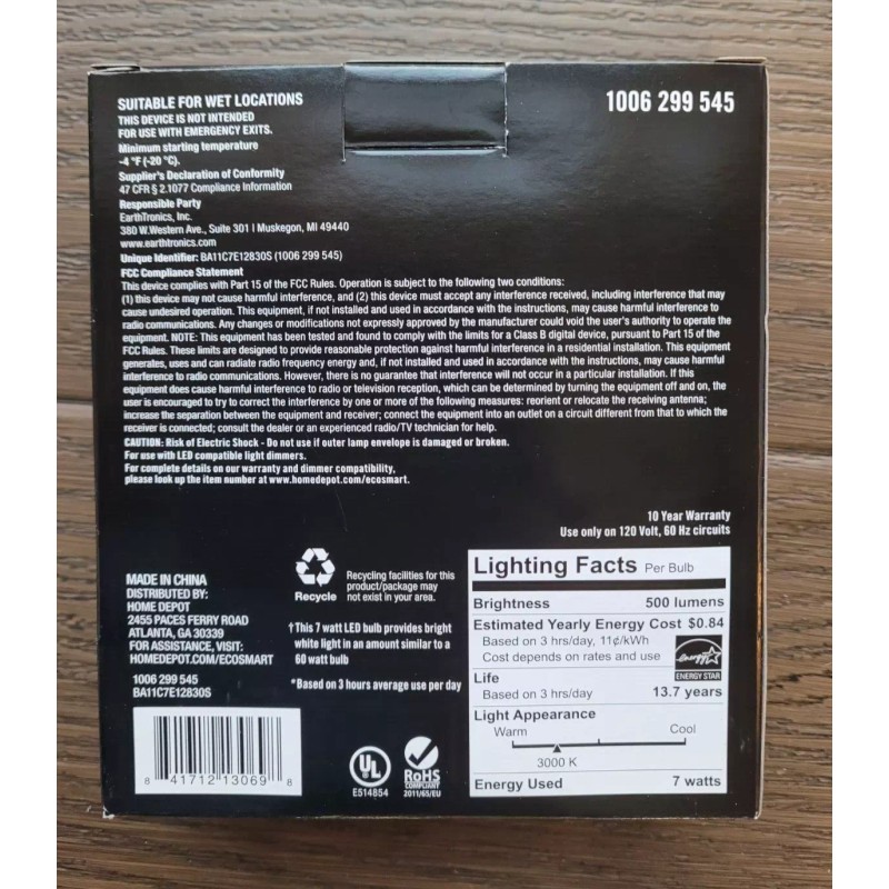 Eco-Smart EcoSmart 60-Watt Equiv B11 Dimmable E12 Candelabra Fine Bendy