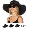 Funcredible Summer Hat for Women - Black Wide Brim Hat