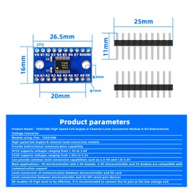 5 Packs TXS0108E High-Speed Full-Duplex 8-Way 8-Channel Level Shifting Module, 8-Bit 8-CH Logic Level Bidirectional Converter Module