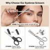 Stainless Steel Eyebrow Scissors with Comb,QIANSSE Precision Eyebrow Trimmer Brow