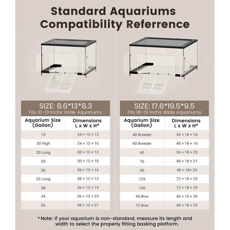Turtle Basking Platform for 10-13 Inchs Wide Aquariums - Last
