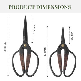 PERWIN Garden Flower Bonsai Scissors,Walnut Wide Handles Pruning Gardening Scissors Floral Shears for Gardening,Succulent Harvest, and Precision Plant Trimming Care