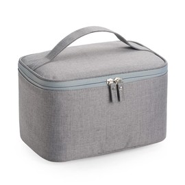 Portable Storage Makeup Bag Large Cosmetic Bags Travel Make-up Organizer Case for Women and Girls with Handle Zipper Toiletry Bag,Gray