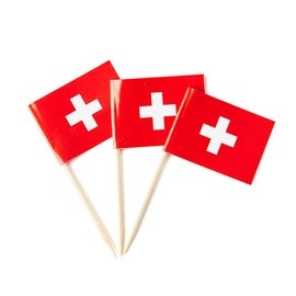 Switzerland Flag Swiss Small Toothpick Mini Stick Flags Decorations (100 pcs)