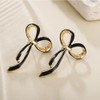 Bow Drop Earrings for Women Black Ribbon Earrings Bowknot Earrings