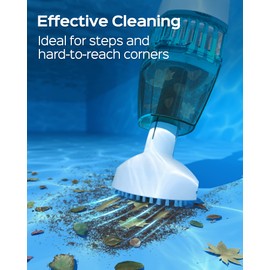 (2024 New) WYBOT Hyson 100 Handheld Pool Vacuum with Two Brush Heads, Cordless Pool Vacuum for Above Ground Pool, Telescopic Pole, 60 Mins Runtime, Deep Cleaning for Spa/Hot Tub/Small Pool