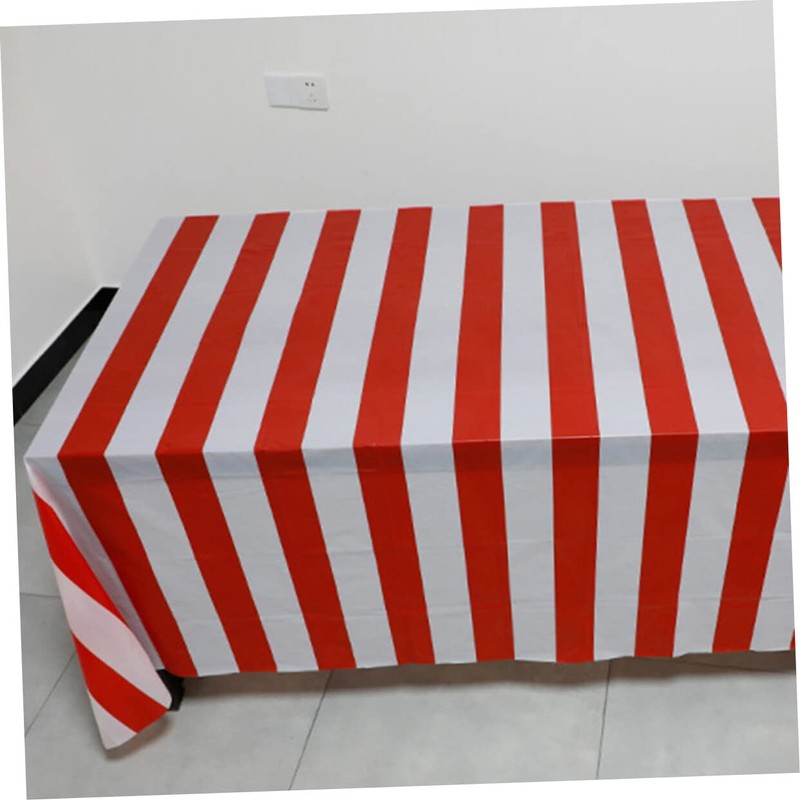 WOONEKY Striped Tablecloth Waterproof Fitted for Christmas Party Cover Black