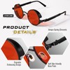 GQUEEN Retro Round Steampunk Polarised Sunglasses Men Women UV400, MTS2,