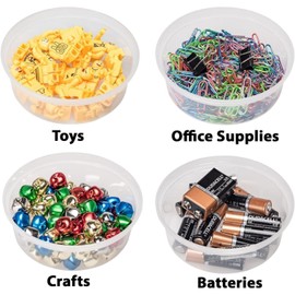 FAMASTON Food Storage Containers with Lids 20 oz Freezer Deli Cups BPA-Free Leakproof Round Clear Takeout Container Meal Prep Microwavable, Airtight Lids - 12 Pack