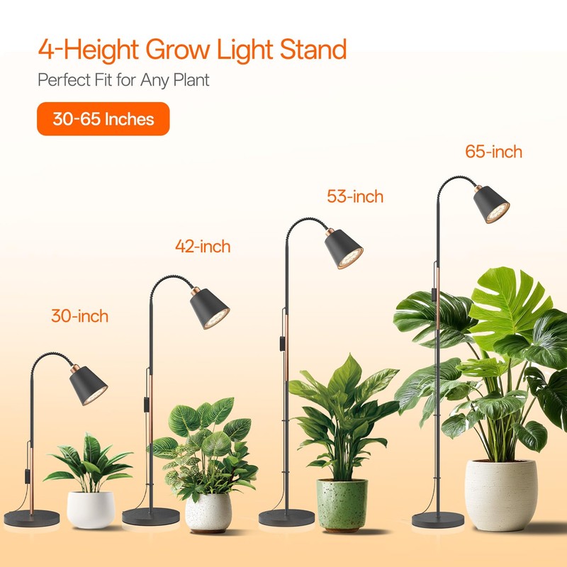Bstrip Grow Light for Indoor Plants, 65" Tall Standing Grow