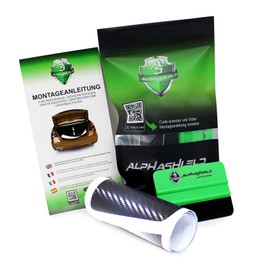 Door sill set, 2-8 pieces, paint protection film, Finest-Folia including squeegee and felt, perfect fit for your vehicle, protection entrance sill E023 E038 (carbon black, E023 5F ST (estate)