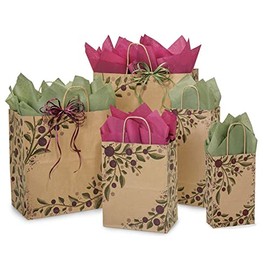 NW Tuscan Harvest Paper Shopping Bags - Assortment of 5 sizes - 150 Pack