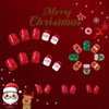 Christmas Press on Nails Short Square Fake Nails Santa Claus