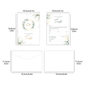 Qaziuy Pack of 12 Christening Invitation Cards, Christening Invitation Cards with Envelopes for Christening Invitations Boys and Girls Christening Decoration