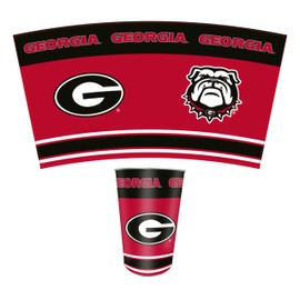 FANMATS University of Georgia Wastebasket | Red | 15"x10.5"x10.5" | Primary Logo, Helmet, & Wordmark