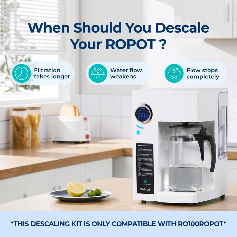 Bluevua Descaling Kit for RO100ROPOT System - Essential Maintenance for