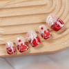 24Pcs Heart Press on Nails Short Square Valentine's Day Fake