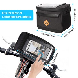 JXLHZLF Bicycle Handlebar Bag 4.5L Waterproof Electric Bike Front Bag Insulation Bag Touch Screen with Shoulder Strap