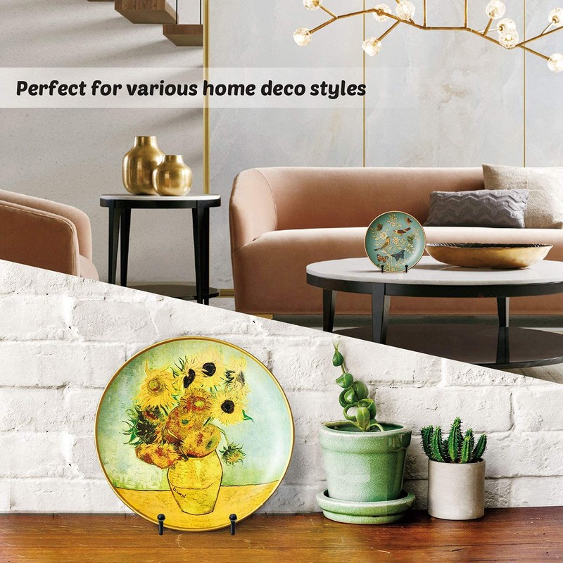Mocoosy 4 Inch Plate Stands for Display - Black Iron