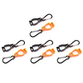 CHSEROK Glove Holder Belt, Pack of 8 Glove Holders, Glove Holder Black and Orange, with Carabiner for Hanging Work Gloves, Protective Helmet