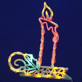 Vickerman 17" Candle Window Décor with 35 Multi-Colored LED Lights