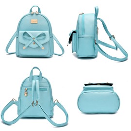 I IHAYNER Girls Bowknot Small Leather Backpack Cute Backpacks for Teen Girls Mini Backpack Purse for Women Mini Backpack for Girls Pearl Purple