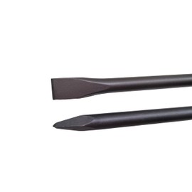 24-Inch SDS Max Chisel Set - 1 Inch Flat and Point Chisel - Heat Treated 40Cr Alloy Steel
