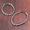 Stainless Steel Twisted Wire Hoop Earrings for Women Oval Shape