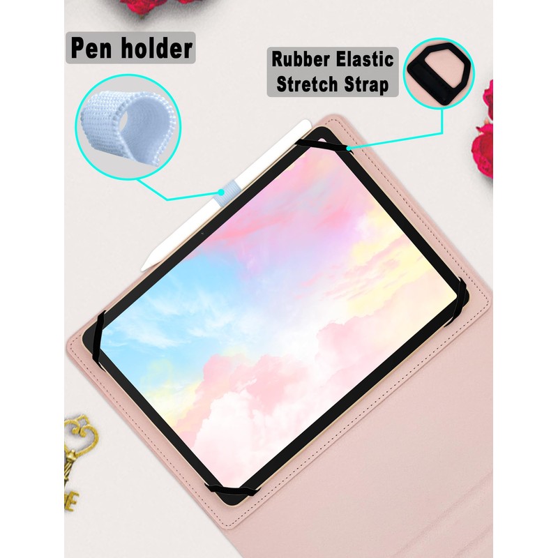 XCHYTECHER Universal Tablet Keyboard Case for 9.7",10.1",10.2",10.5",10.9",11" Tablets,7 Color Rainbow