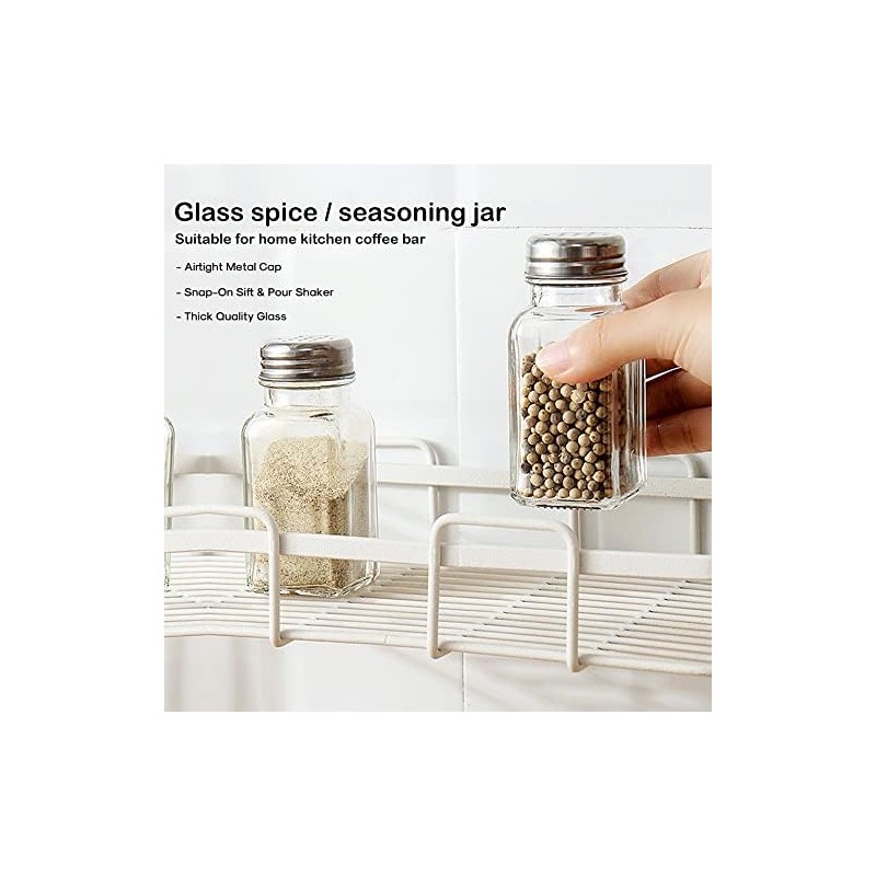 HESSION 4 Pack Salt and Pepper Shakers Glass Salt Shakers
