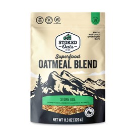 Stoked Oats - Stone Age High Protein, Low Sugar Breakfast - Gluten Free, High Fiber, Non GMO Oatmeal - Perfect for overnight oats (11.3oz)
